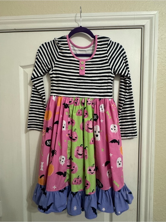Eleanor Rose Other - Eleanor Rose Pink, Black & Green Striped Halloween Dress